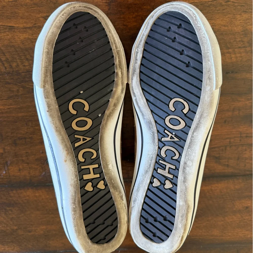 Vintage Coach Bev Signature Logo Jacquard Slip-On Sneakers - Picture 7 of 7